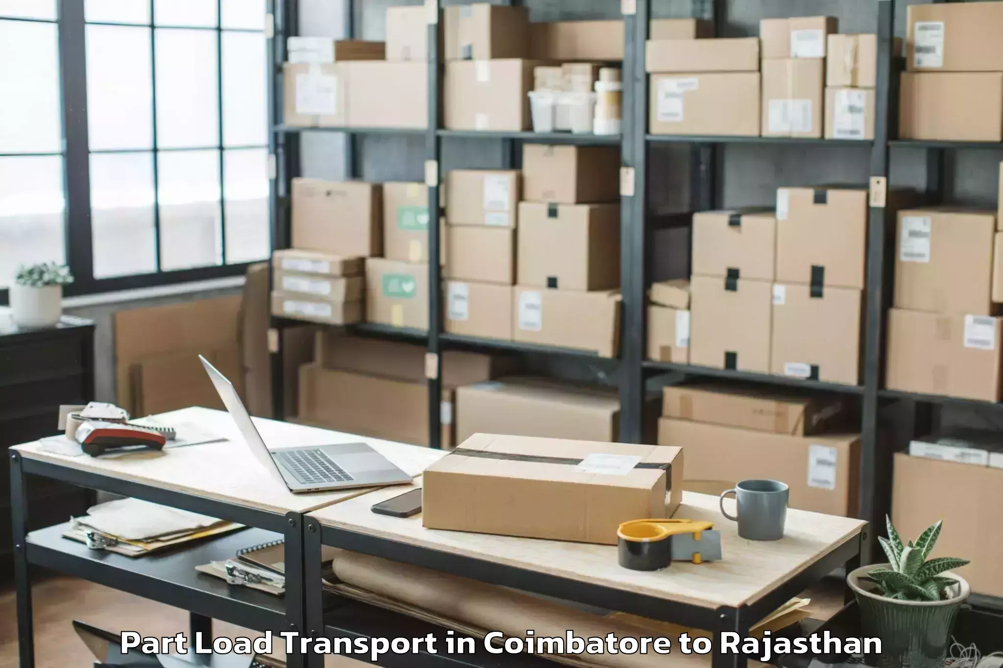 Easy Coimbatore to Ansal Royal Plaza Mall Part Load Transport Booking